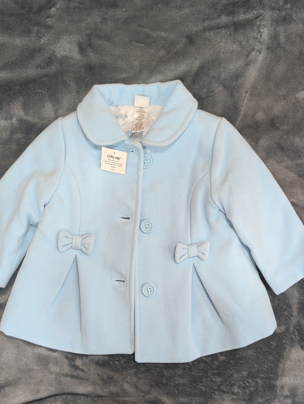 Little Me Baby Blue Coat Size 12M NWT